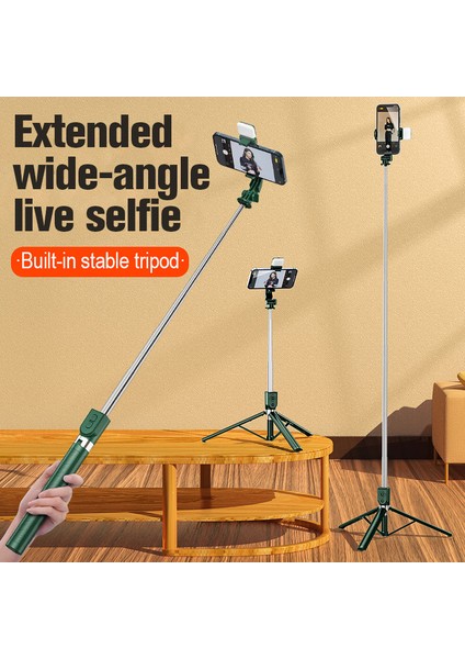 Z6S Koyu Yeşil Taşınabilir Tripod Selfie Sopa Cep Telefonu Fotoğraf Çekme Canlı Yayın Şarj Edilebilir Bluetooth Uzaktan Kumanda Tripod Standı Kutup (Yurt Dışından) fırsatları