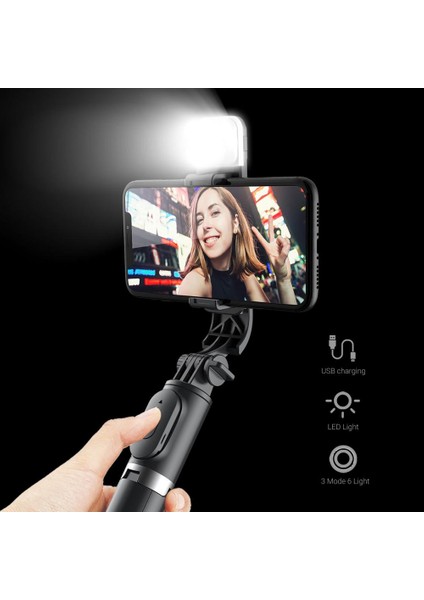 Beyaz Bir Selfie Çubuğu Tek Eksenli Sarsıntı Önleyici Aşınmaya Dayanıklı Dolgu Işığı Telefon Tripod Dış Mekan Için Uzaktan Kumandalı (Yurt Dışından) fırsatları