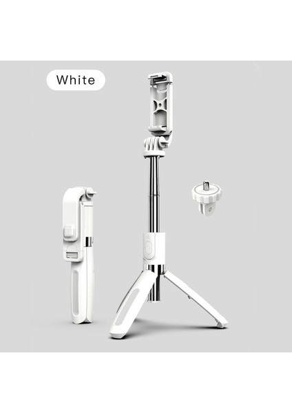 Beyaz Selfie Çubuğu Bluetooth Selfie Çubuğu Mini Katlanabilir Tripod Monopod iPhone Xiaomi Huawei Için Kablosuz Uzaktan Kumanda Otomatik Zamanlayıcı Artefakt Çubuk (Yurt Dışından)