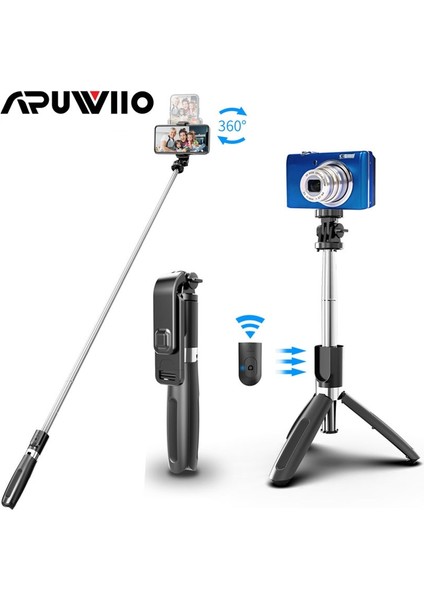 Beyaz Selfie Çubuğu Bluetooth Selfie Çubuğu Mini Katlanabilir Tripod Monopod iPhone Xiaomi Huawei Için Kablosuz Uzaktan Kumanda Otomatik Zamanlayıcı Artefakt Çubuk (Yurt Dışından)