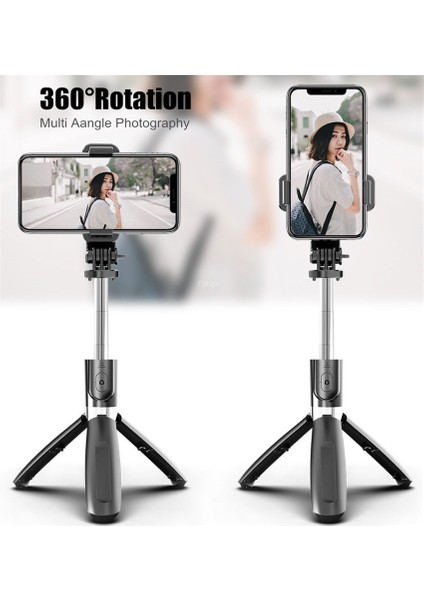 Beyaz Selfie Çubuğu Bluetooth Selfie Çubuğu Mini Katlanabilir Tripod Monopod iPhone Xiaomi Huawei Için Kablosuz Uzaktan Kumanda Otomatik Zamanlayıcı Artefakt Çubuk (Yurt Dışından)