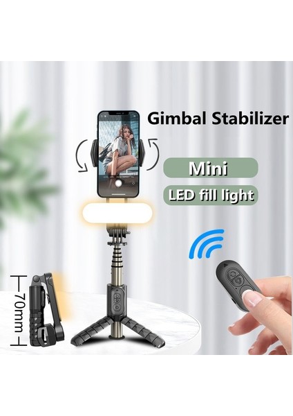 Hıçbır Açık Siyah Elough Selfie Sopa 360 ° Dönme Tutucu Kablosuz Bluetooth Cep Telefonu Tripod Huawei Samsung Xiaomi Ios Android Telefon Selfie (Yurt Dışından)