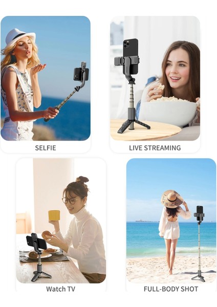 Hıçbır Açık Siyah Elough Selfie Sopa 360 ° Dönme Tutucu Kablosuz Bluetooth Cep Telefonu Tripod Huawei Samsung Xiaomi Ios Android Telefon Selfie (Yurt Dışından)