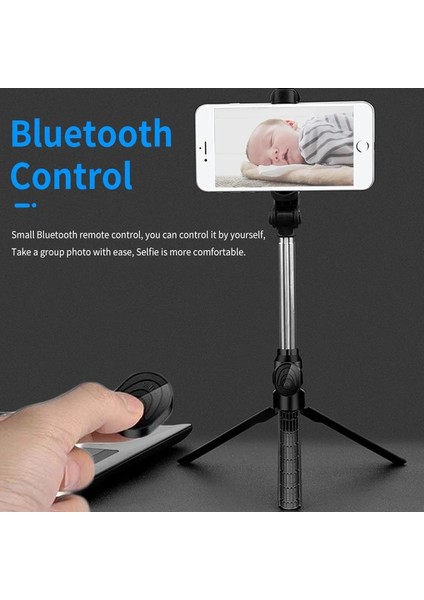 Siyah Bluetooth Selfie Sopa Uzatılabilir Katlanabilir Monopod Android Telefon Için Uzaktan Kumanda ile Canlı Parantez Fotoğraf Tripod Çekmek (Yurt Dışından) modelleri