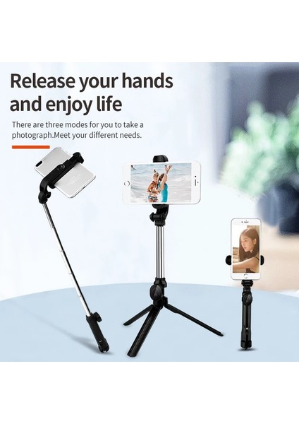 Siyah Bluetooth Selfie Sopa Uzatılabilir Katlanabilir Monopod Android Telefon Için Uzaktan Kumanda ile Canlı Parantez Fotoğraf Tripod Çekmek (Yurt Dışından) fırsatları