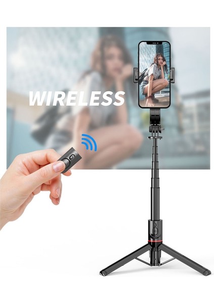 L12D Yeni L12/L12D Taşınabilir Kablosuz Bluetooth Telefon Teleskopik Selfie Sopa Tripod Dolgu Işığı ile Huawei iPhone Android Xiaomi Için (Yurt Dışından) modelleri