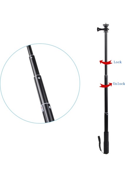 Blackd Monopod Selfie Sopa Gopro Sopa Uzatılabilir Baton Selfie Su Geçirmez El Çubukları Dağı Gopro Hero 7 6 5 Xiaoyi 4K Djı (Yurt Dışından)