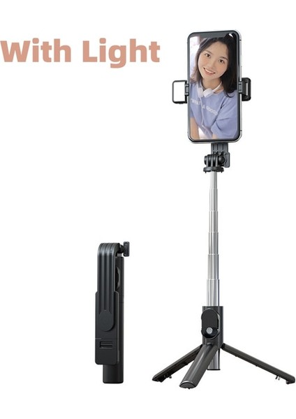 Işık ile Fgclsy 2023 Yeni Bluetooth Kablosuz Selfie Çubuğu, Dolgu Işığı ile 360 Dönen Tüm Akıllı Telefonlar Için Taşınabilir Uzaktan Kumanda Tripod (Yurt Dışından)
