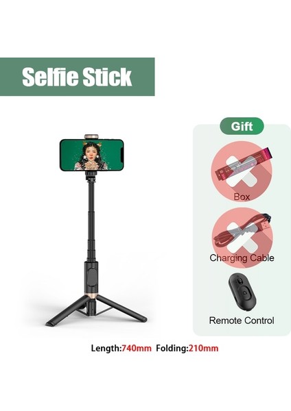Işık Yok Kutu Cool Dıer 2022 Yenı Taşınabilir Kablosuz Bluetooth Selfie Çubuğu Tripod, Huawei iPhone Için Dolgu Işığı ile Alüminyum Alaşımlı Selfie Stck (Yurt Dışından)