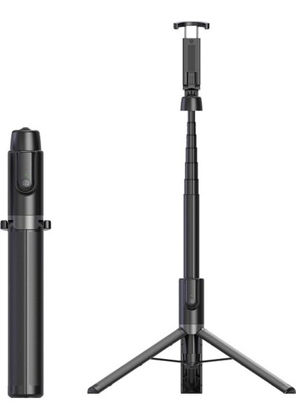 NA-ST130-B Selfie Çubuğu 51" iPhone Huaweı Xiaomi Samsung Için Uzatılabilir Güçlendirilmiş Alüminyum Tripod Bluetooth Seyahat Telefonu Selfie Standı ile (Yurt Dışından)