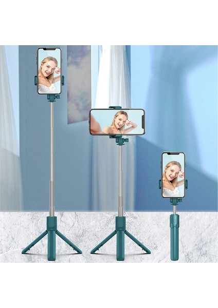 Yeşil Kablosuz Bluetooth Uyumlu Selfie Çubukları Katlanabilir Mini Tripod Deklanşör Uzaktan Kumanda Xiaomi Huawei iphone Ios Android Için (Yurt Dışından) fırsatları