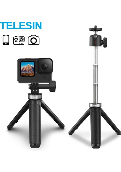 Aksiyon Kamerası Için Telesın Mini Tripod Selfie Çubuğu Gopro Hero 10 9 Için Taşınabilir Alüminyum Alaşım Ayarlanabilir Uzunluk Aksiyon Kamerası iPhone Android Için (Yurt Dışından) indirimleri