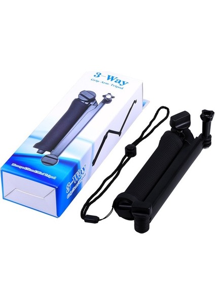 Mavi 3 Yollu Kavrama Su Geçirmez Monopod Selfie Sopa Tripod Standı Gopro Hero 11 10 9 8 7 Yi 4K Sjcam Eken Djı Osmo Go Pro Aksesuarları (Yurt Dışından)
