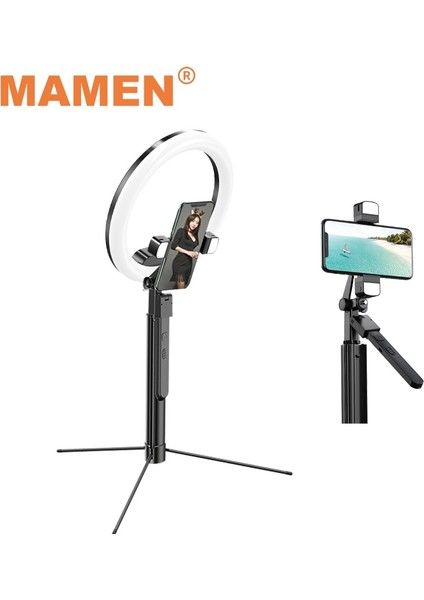 Işıksız Mamen 170CM Bluetooth Selfie Çubuğu Sabitleyici, Çift Işıklıtripod Otomatik Zamanlayıcı Canlı Video Çekimi Için 10 Inç Halka Işığı (Yurt Dışından) fiyatları