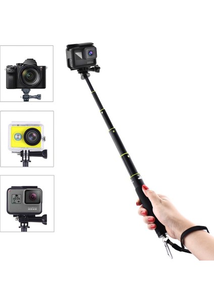 Siyah Magcle Eylem Video Kameralar Uzatılabilir Bluetooth Uyumlu Selfie Sopa Tutucu Video Kamera Akıllı Telefonlar Için Selfie Sopa Kamera (Yurt Dışından)