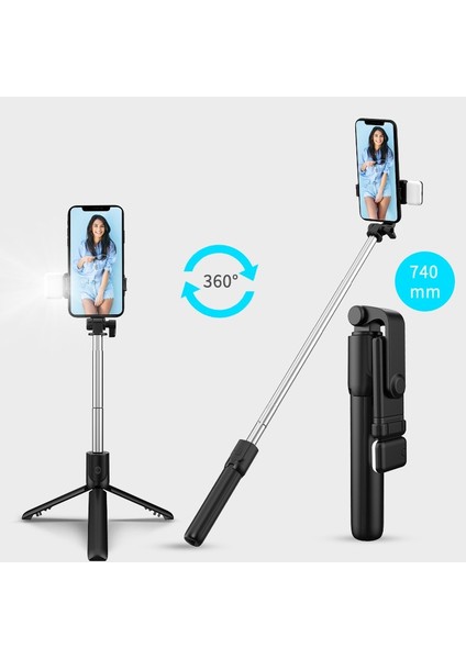 Pembe Bluetooth Kablosuz Selfie Çubuğu Mini Tripod Uzatılabilir Dolgu Işığı ile Ios Android Telefon Için Uzaktan Deklanşör Canlı Yayın Satışı (Yurt Dışından) fiyatları