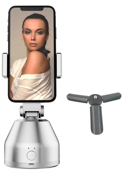 Tripodlu Yeni 360° Dönebilen Yüz Takip Selfie Çubuğu Tripod Nesne Takip Tutucusu Ia Yüz Tanıma ve Kamera Gimbal Sabitleyici (Yurt Dışından)