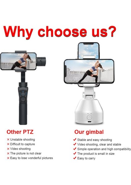 Tripodlu Yeni 360° Dönebilen Yüz Takip Selfie Çubuğu Tripod Nesne Takip Tutucusu Ia Yüz Tanıma ve Kamera Gimbal Sabitleyici (Yurt Dışından) fiyatları