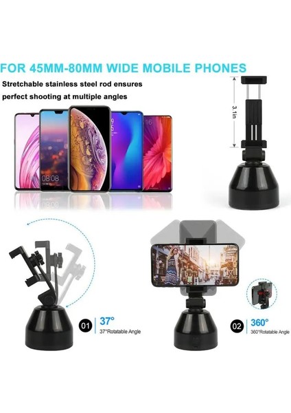 Tripodlu Yeni 360° Dönebilen Yüz Takip Selfie Çubuğu Tripod Nesne Takip Tutucusu Ia Yüz Tanıma ve Kamera Gimbal Sabitleyici (Yurt Dışından) indirimleri