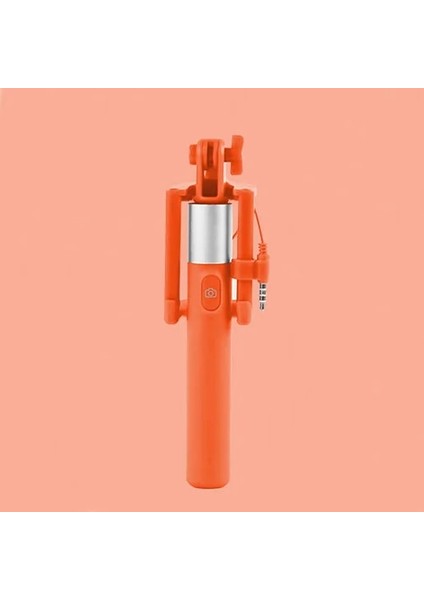 Turuncu Sıcak Satış Taşınabilir Uzatılabilir El Monopod Mini Kablolu Selfie Sopa Android iPhone 5 6 6 S 7 Samsung Huawei Xiaomi (Yurt Dışından)