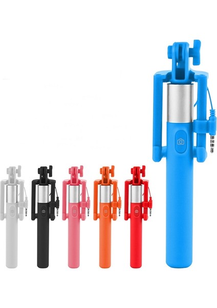 Turuncu Sıcak Satış Taşınabilir Uzatılabilir El Monopod Mini Kablolu Selfie Sopa Android iPhone 5 6 6 S 7 Samsung Huawei Xiaomi (Yurt Dışından)