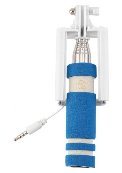 Mavi 5 Renk Mini Uzatılabilir Kablolu Selfie Sopa Otoportre Sopa Tutucu Monopod Palo Selfie Basstone iPhone Samsung Android Için (Yurt Dışından)