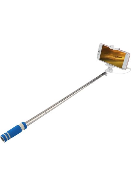 Mavi 5 Renk Mini Uzatılabilir Kablolu Selfie Sopa Otoportre Sopa Tutucu Monopod Palo Selfie Basstone iPhone Samsung Android Için (Yurt Dışından)