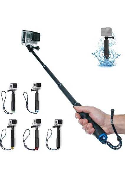 Kırmızı Uzatılabilir Go Pro Sopa Için El Palo Gopro Selfie Çubukları Monopod Gopro Hero Için 5 4 6 7 3 + 3 2 1 SJ4000 Xiaomi Yi Için (Yurt Dışından)
