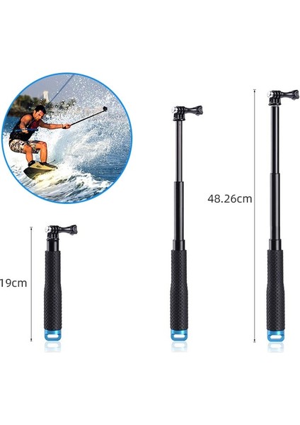 Kırmızı Uzatılabilir Go Pro Sopa Için El Palo Gopro Selfie Çubukları Monopod Gopro Hero Için 5 4 6 7 3 + 3 2 1 SJ4000 Xiaomi Yi Için (Yurt Dışından)