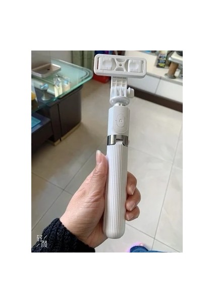 Beyaz Taşınabilir Kablosuz Bluetooth Selfie Sopa El Monopod Deklanşör Düğme ile Cep Telefonu Ios Android Için Katlanabilir Mini Tripod (Yurt Dışından)