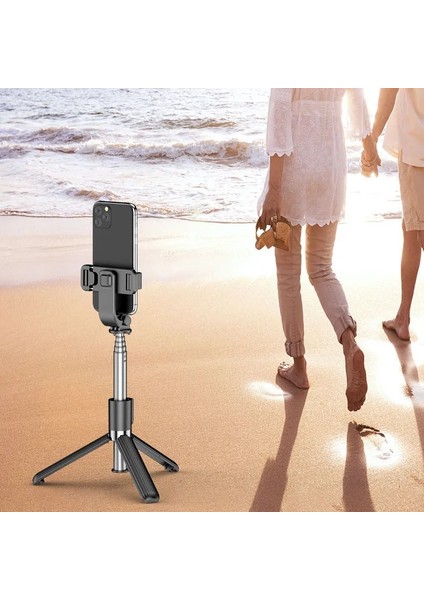 Beyaz Taşınabilir Kablosuz Bluetooth Selfie Sopa El Monopod Deklanşör Düğme ile Cep Telefonu Ios Android Için Katlanabilir Mini Tripod (Yurt Dışından)