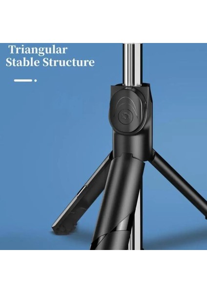 70 cm Siyah Uzatılabilir Kablosuz Selfie Sopa Tripod Mini Tripod Ios Android Telefon Desteği Uzaktan Kumanda Bluetooth Uyumlu (Yurt Dışından)