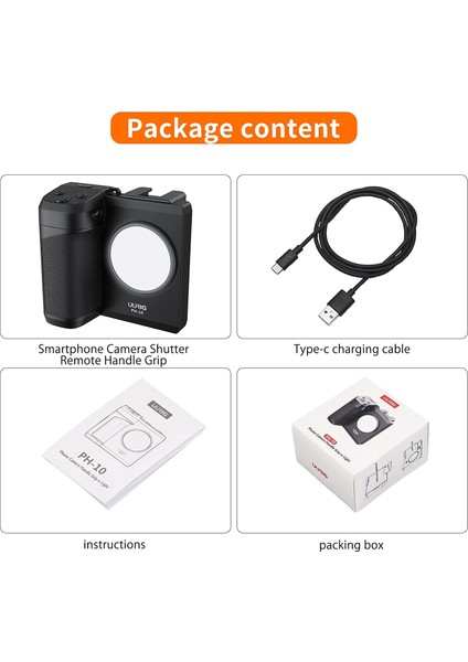 Ra-11 Uurıg Ph-10 Telefon Capgrip El Selfie Güçlendirici Bluetooth Uzaktan Kumanda Deklanşörü iPhone 14 13 Samsung Için Dolgu Işığı Lambası (Yurt Dışından) indirimleri