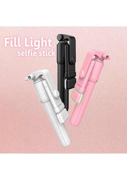 Siyah Cep Telefonu Selfie Çubuğu Tripod Bluetooth Uzaktan Kablosuz Selfi Çubuk Telefon Tutucu iPhone Huawei Için Güzellik Dolgu Işığı ile Standı (Yurt Dışından) fiyatları