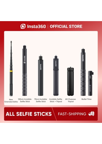 2'si 1 Arada Selfie Çubuğu INSTA360 70CM/114CM/3M/2'SI 1 Arada X3 / One X2 / One Rs Aksiyon Kameraları Aksesuarları Için Görünmez Selfie Çubuğu, Çok Boyutları (Yurt Dışından) fiyatları