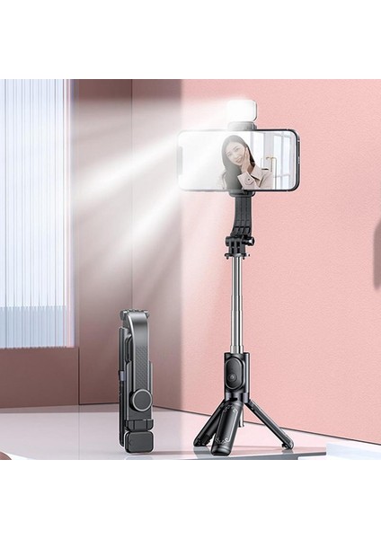 Tripod Telefon Teleskopik Selfie Tripod Dolgu Işığı Canlı Akış Standı Aile 360 Döner Taban Yatay Dikey Arasında Geçiş (Yurt Dışından)