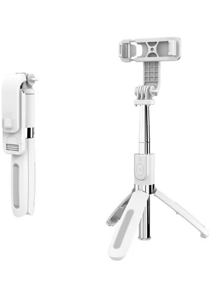 Sabitleyici Yok Beyaz Telefon Kablosuz Bluetooth Selfie Çubuğu Tripod Sarsıntı Önleyici El Dengesi Sabitleyici (Yurt Dışından) fırsatları