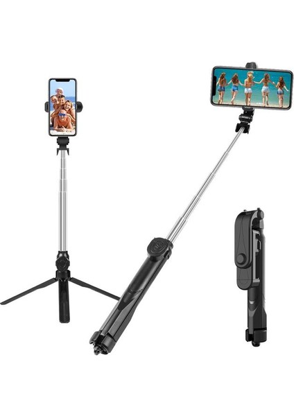 Xt-10 Katlanabilir Kablosuz Bluetooth Selfie Sopa Uzaktan Kumanda ile Canlı Fotoğraf Tutucu Tripod Eylem Kamera iPhone Ios Android (Yurt Dışından)