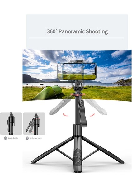 Siyah Canlı Bluetooth Özçekim Çubuğu Tripod Standı Katlanabilir Monopod Gopro Aksiyon Kameraları Akıllı Telefonlar Için 1/4 Vida ile Denge Sabit (Yurt Dışından) modelleri