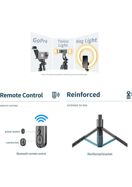 Siyah Canlı Bluetooth Özçekim Çubuğu Tripod Standı Katlanabilir Monopod Gopro Aksiyon Kameraları Akıllı Telefonlar Için 1/4 Vida ile Denge Sabit (Yurt Dışından) indirimleri