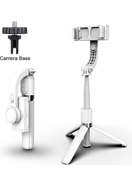 Stil A Beyaz LED Gimbal Sabitleyici iPhone Android Cep Cep Telefonu Cep Telefonu Akıllı Telefon Eylem Kamera Kolu Kavrama Selfie Çubuğu Video Tripod (Yurt Dışından)