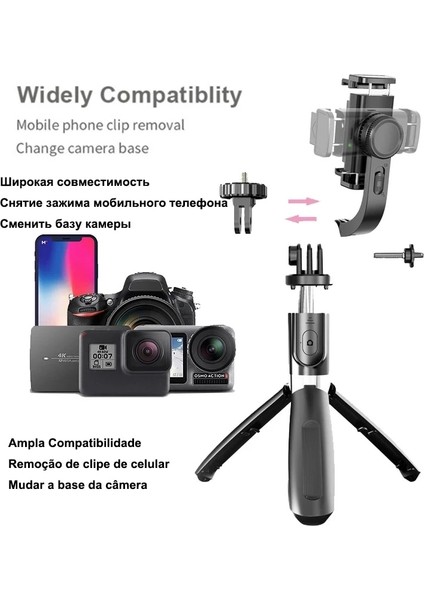 Stil A Beyaz LED Gimbal Sabitleyici iPhone Android Cep Cep Telefonu Cep Telefonu Akıllı Telefon Eylem Kamera Kolu Kavrama Selfie Çubuğu Video Tripod (Yurt Dışından)