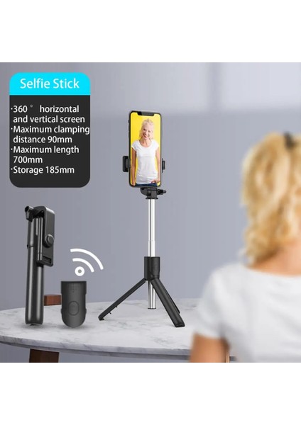 Pembe R1 Kullanışlı Cep Telefonu Braketi Yaygın Uyumlu Serbest Açı Ayarı Kablosuz Uzaktan Selfie Tripod Canlı Akış (Yurt Dışından)