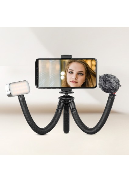 Siyah Apexel 2 In 1 Ahtapot Esnek Tripod + Selfie Çubuğu Açık Taşınabilir Tripod Uzaktan Kumandalı Telefon Dijital Dslr'ler Gopro Nikon Için (Yurt Dışından)