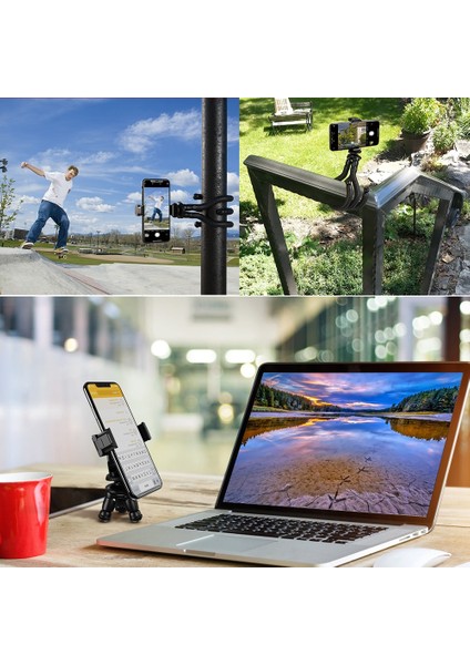 Siyah Apexel 2 In 1 Ahtapot Esnek Tripod + Selfie Çubuğu Açık Taşınabilir Tripod Uzaktan Kumandalı Telefon Dijital Dslr'ler Gopro Nikon Için (Yurt Dışından)