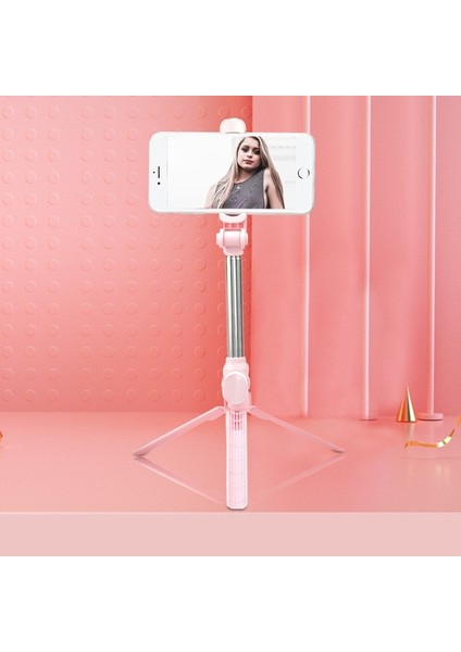 Pembe Taşınabilir Tripod Cep Telefonu Selfie Sopa Uzaktan Kumanda ile Teleskopik Telefon Bluetooth Sopa Huawei iPhone Android Için Yeni (Yurt Dışından)
