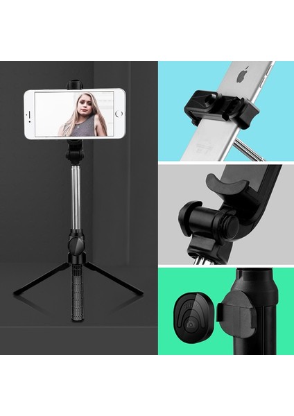 Pembe Taşınabilir Tripod Cep Telefonu Selfie Sopa Uzaktan Kumanda ile Teleskopik Telefon Bluetooth Sopa Huawei iPhone Android Için Yeni (Yurt Dışından) fiyatları