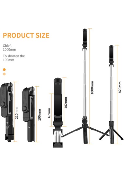 X-09 Katlanabilir Kablosuz Bluetooth Selfie Sopa Uzaktan Kumanda ile Canlı Fotoğraf Tutucu Tripod Eylem Kamera iPhone Ios Android (Yurt Dışından) modelleri