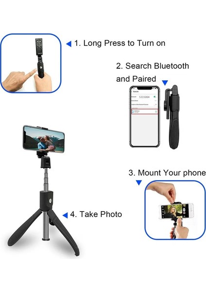 Stil 03 Fangtuosı Katlanabilir Kablosuz Bluetooth Selfie Çubuk Tripod Bluetooth Deklanşör ile Paslanmaz Çelik Monopod iphone Huawei Için (Yurt Dışından) indirimleri