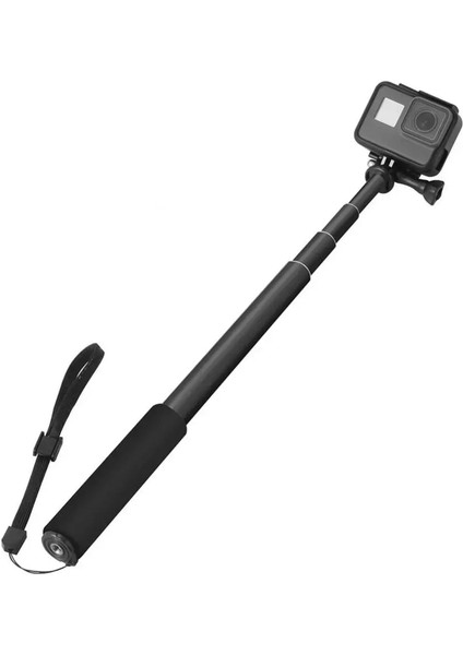 Siyah Taşınabilir Alüminyum Alaşımlı Teleskopik Eylem Kamera Selfie Sopa Monopod Kamera Selfie Sopa Go Pro Aksesuarları (Yurt Dışından) fırsatları